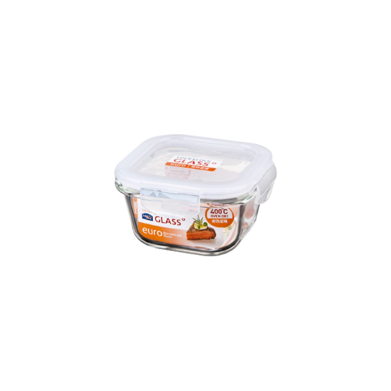 ENVASE HERMÉTICO DE VIDRIO BOROSILICATO CUADRADO 300 ML LOCKNLOCK BOROSEAL EURO - 1
