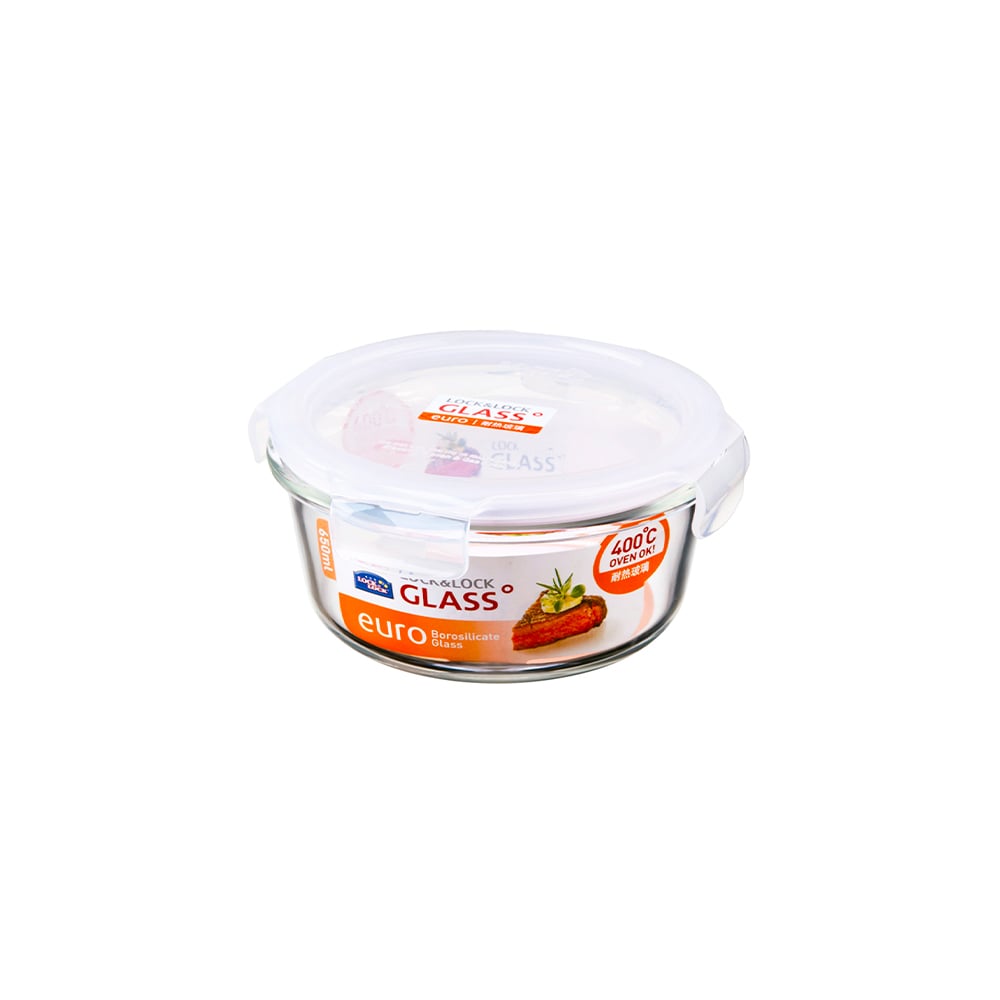 ENVASE HERMÉTICO DE VIDRIO REDONDO 650 ML LOCKNLOCK BOROSEAL EURO - 1