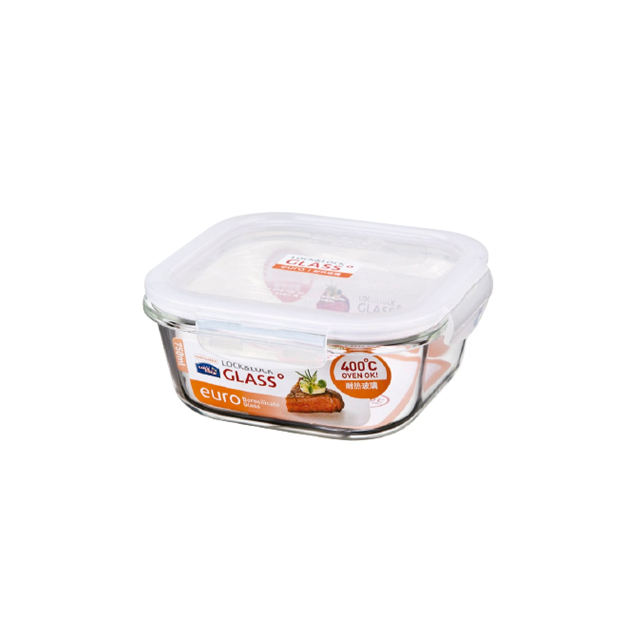 ENVASE HERMÉTICO DE VIDRIO CUADRADO 750 ML LOCKNLOCK BOROSEAL EURO - 1