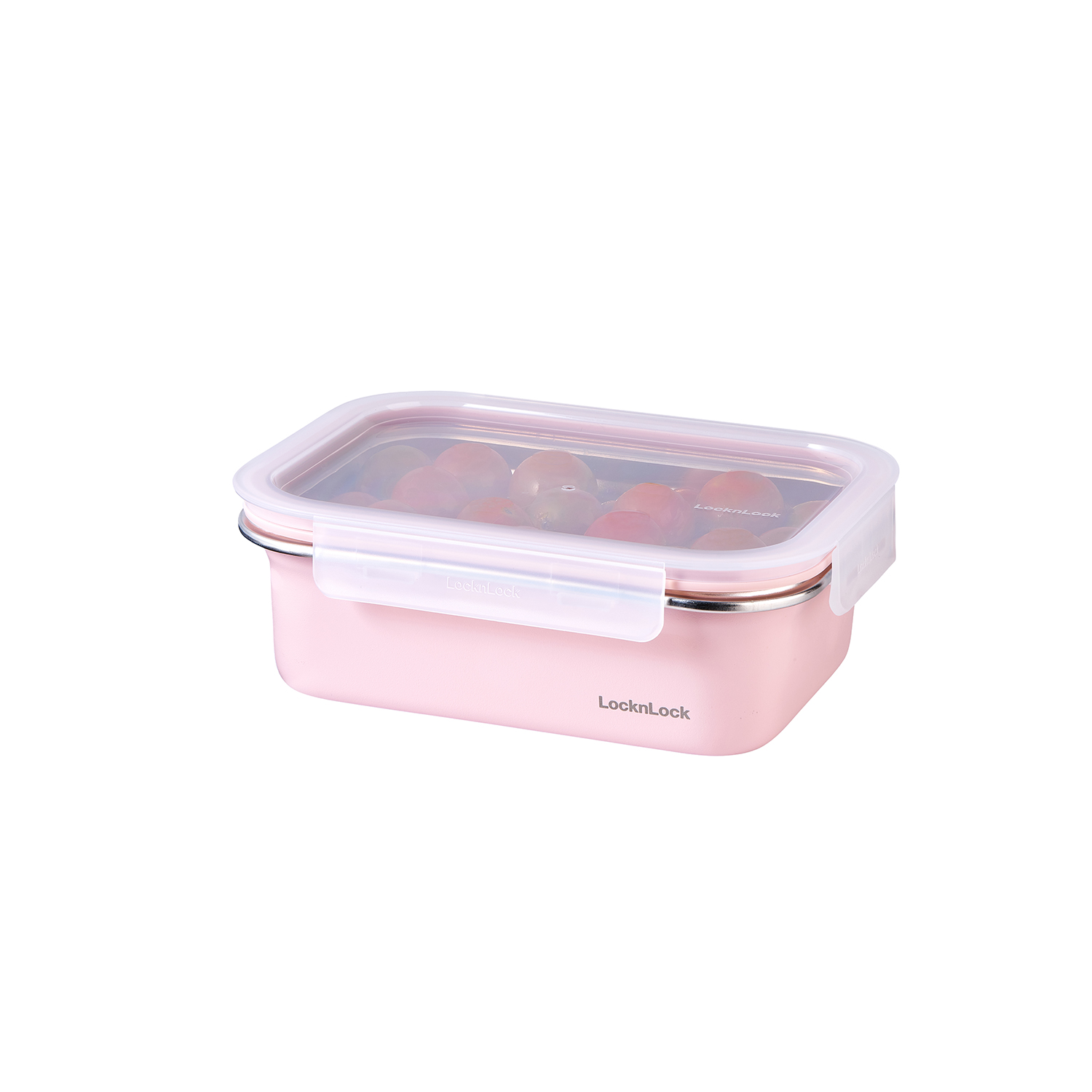 ENVASE HERMÉTICO DE ACERO INOXIDABLE RECTANGULAR 1.2 L LOCKNLOCK ROSADO - 1