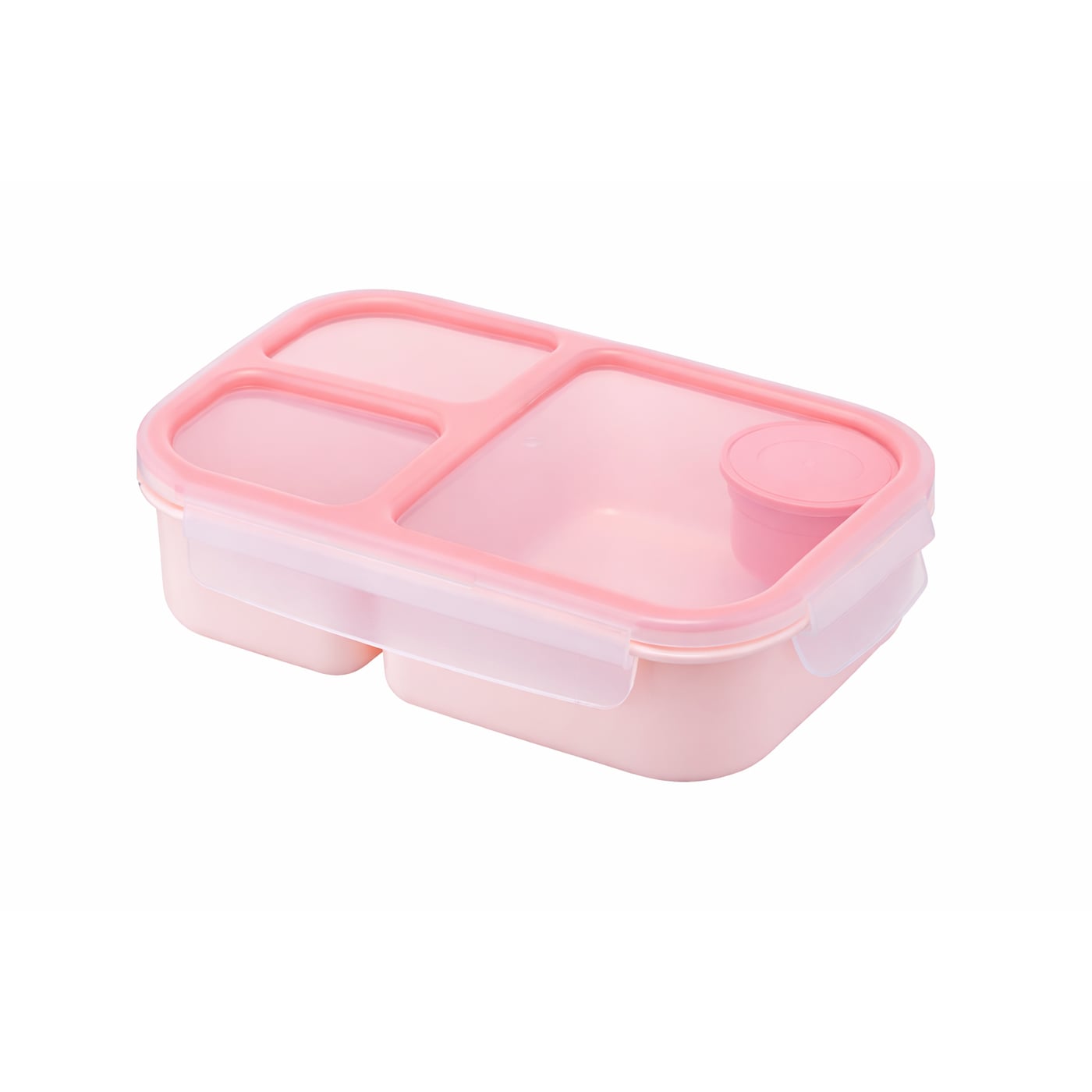 LONCHERA ENVASE HERMÉTICO RECTANGULAR 980 ML 3 DIVISIONES LOCKNLOCK CLASSIC ROSADO - 1