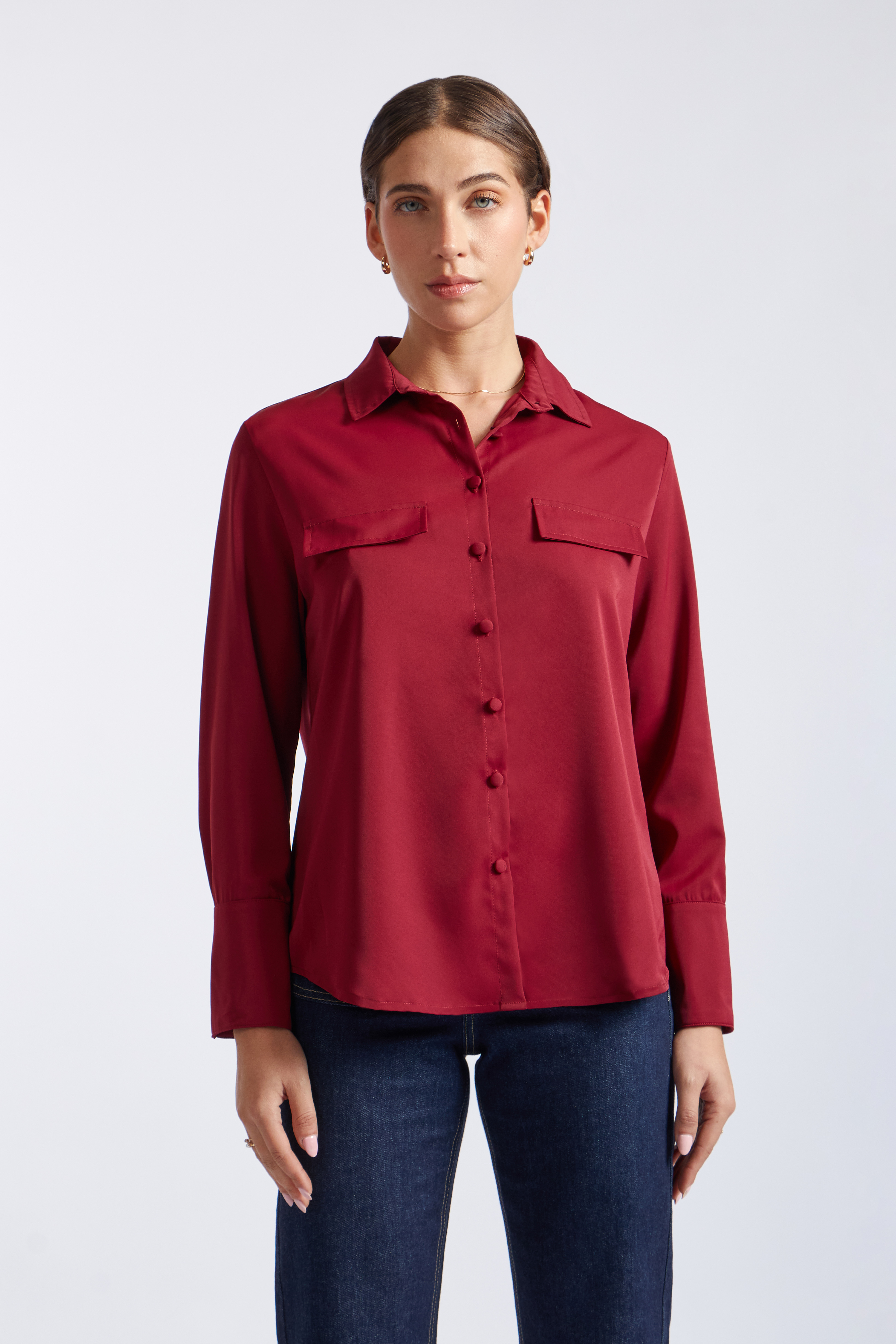 CAMISA SATIN BOLSILLOS - 1
