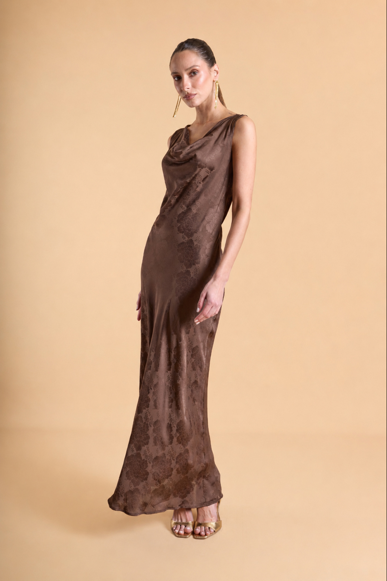 VESTIDO SATINADO FLORES - 1