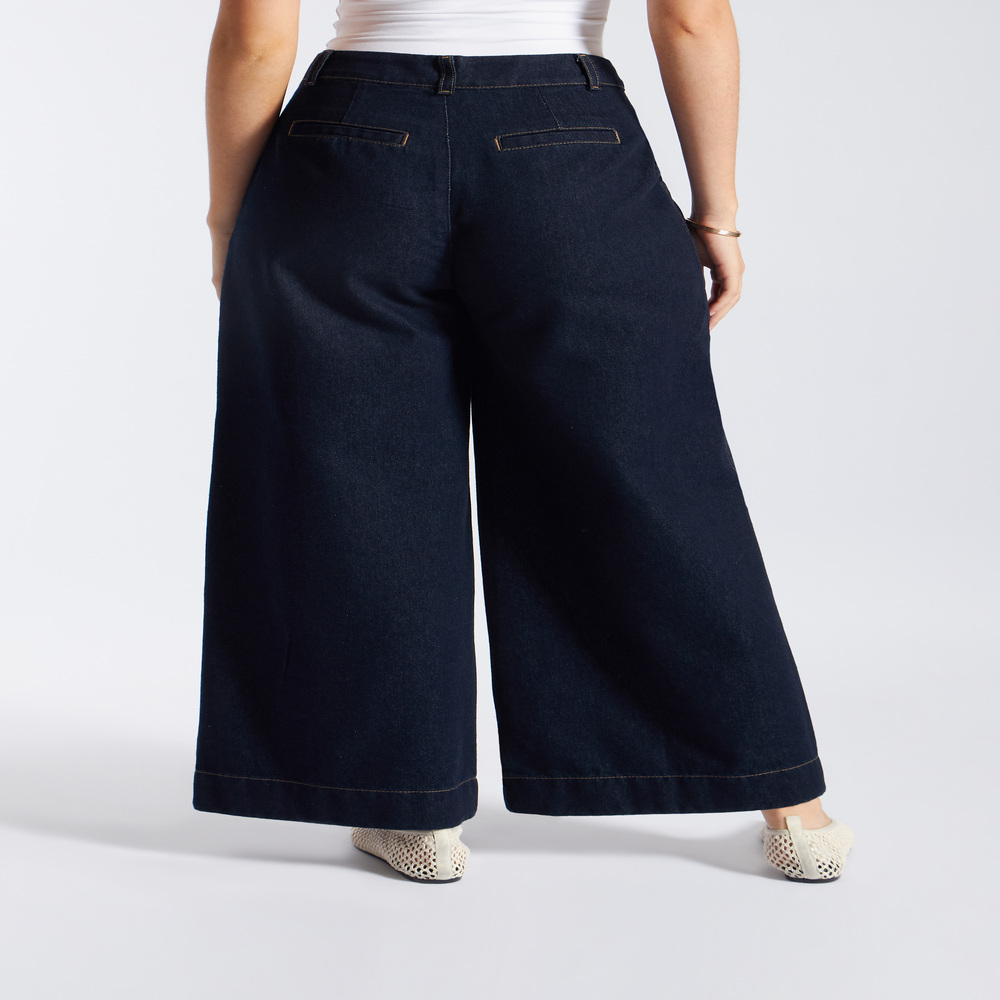 PANTALÓN DENIM ANCHO PINZAS - 3