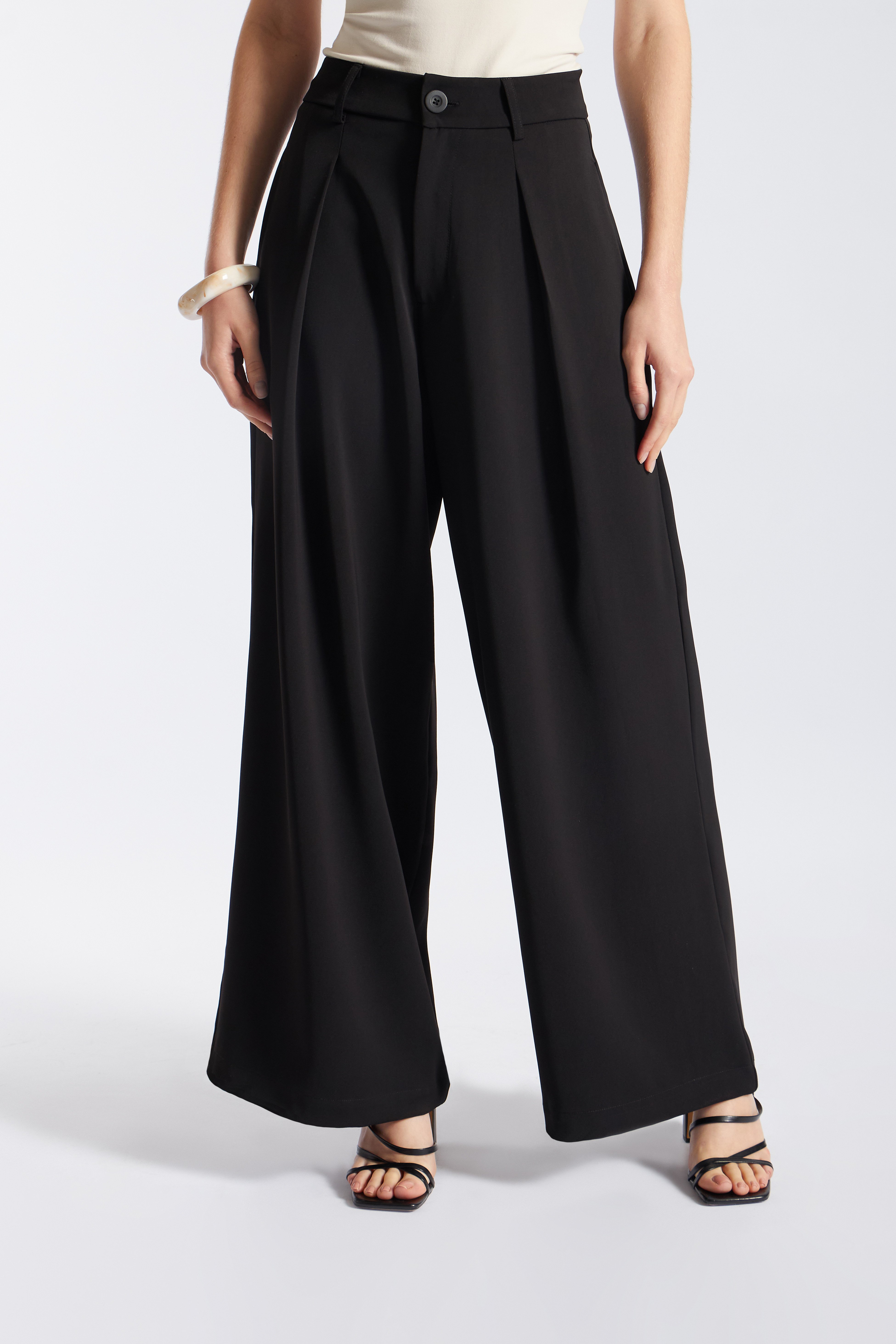 PANTALÓN TAILORED ANCHO PLIEGUES - 1
