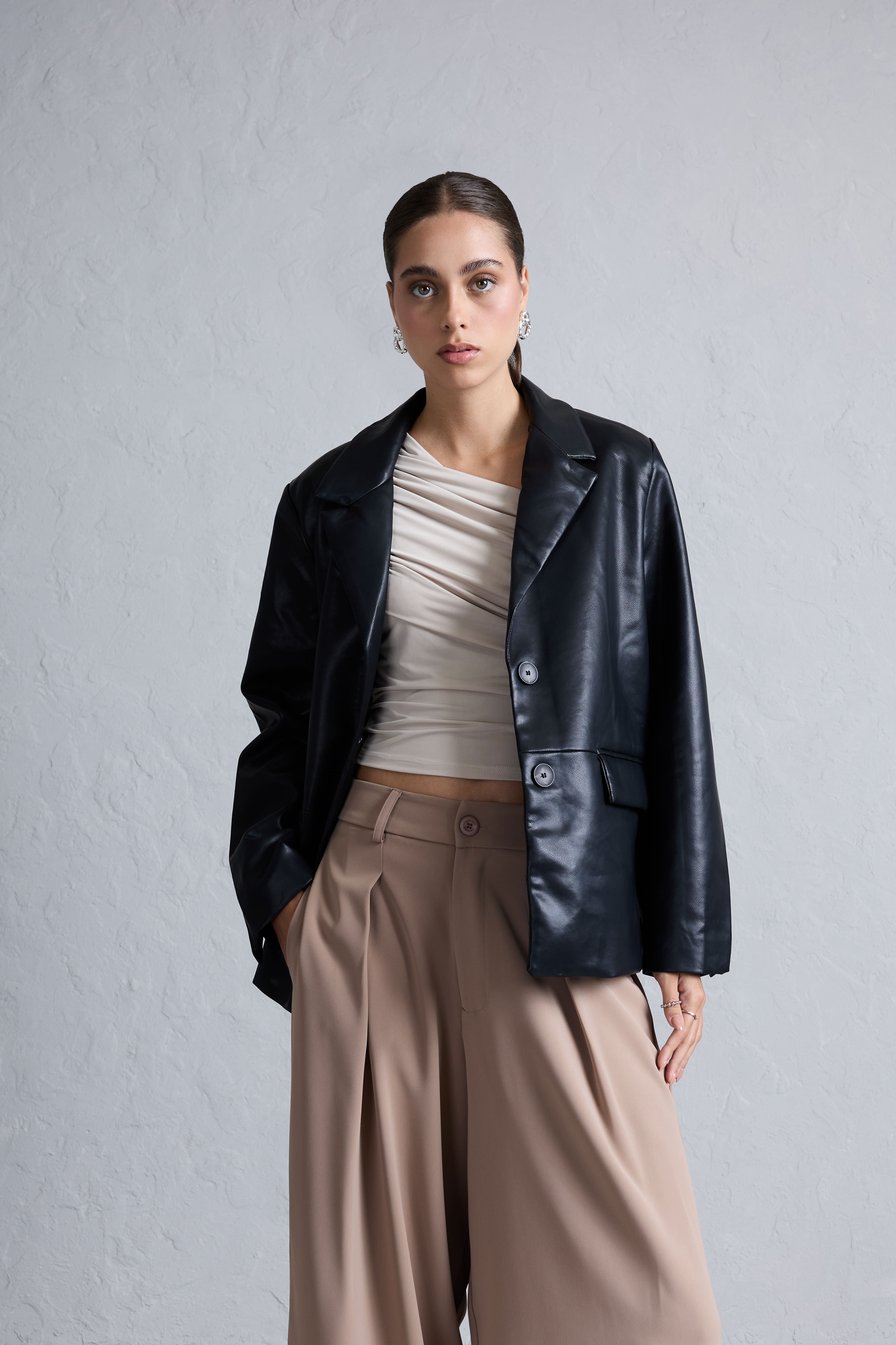BLAZER LEATHER OVERSIZE - 1