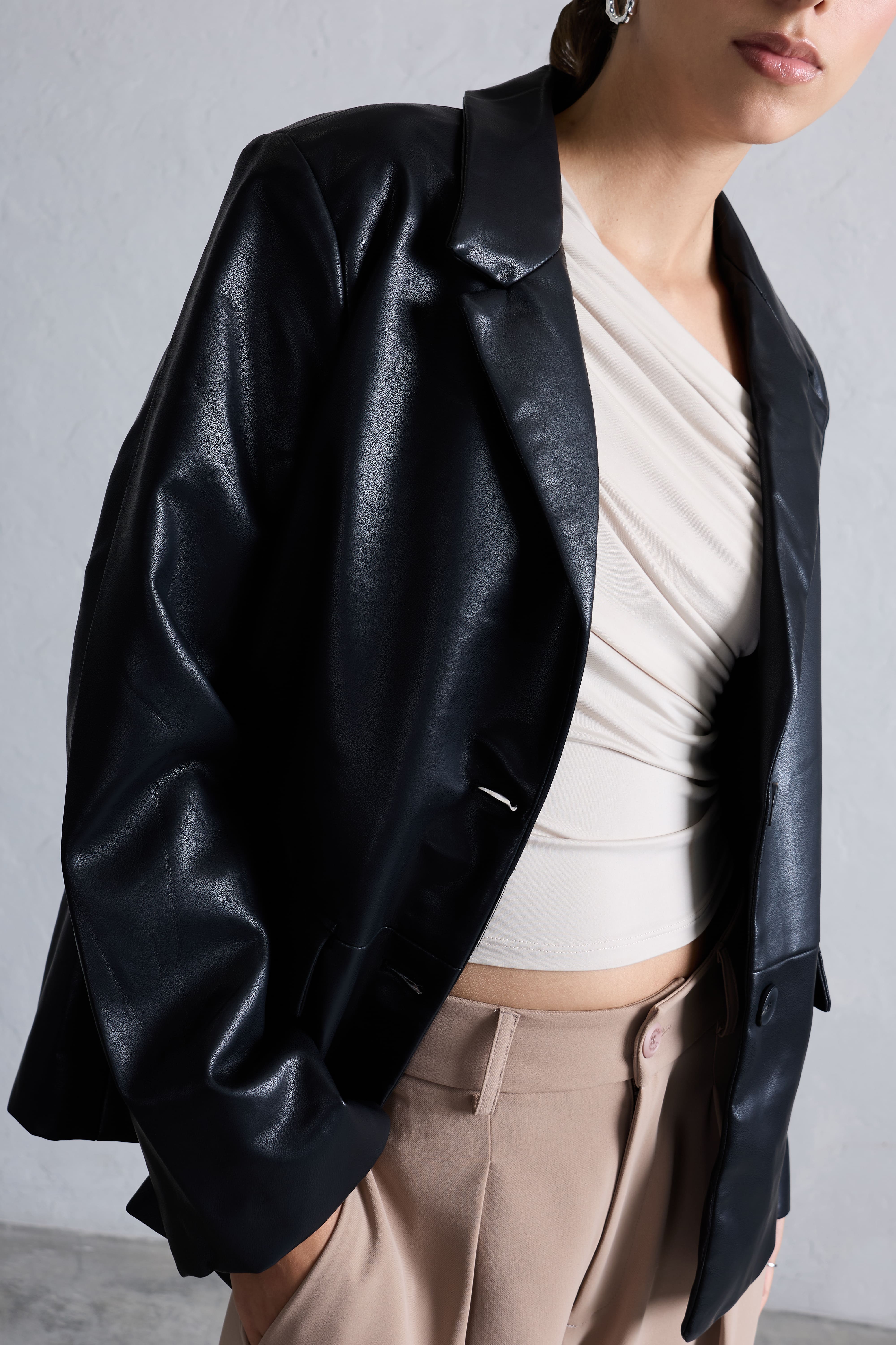 BLAZER LEATHER OVERSIZE - 3