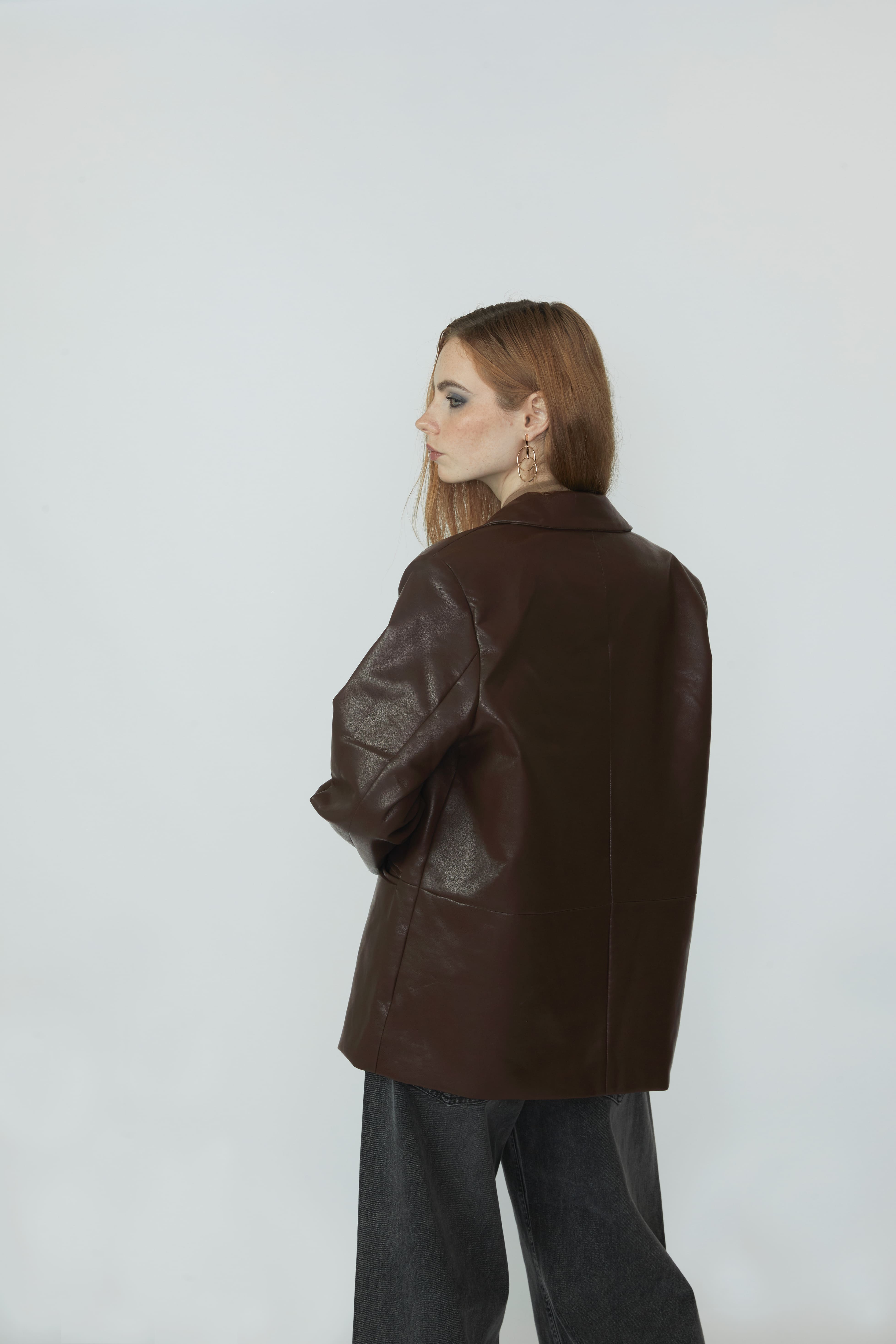 BLAZER LEATHER OVERSIZE - 4