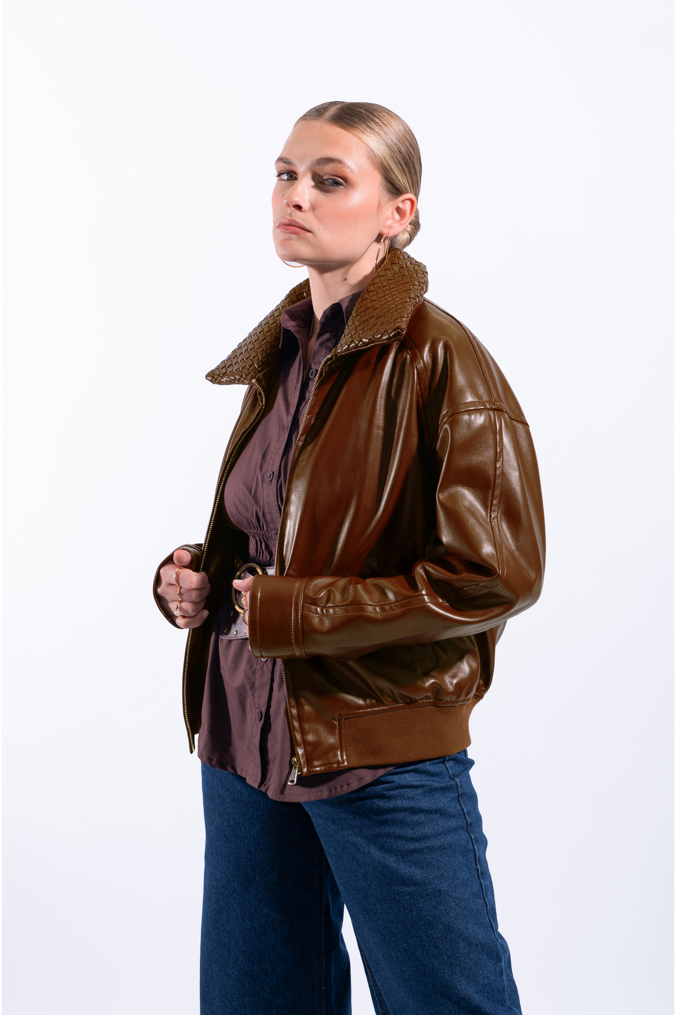 CASACA LEATHER CUELLO TEXTURA - 2