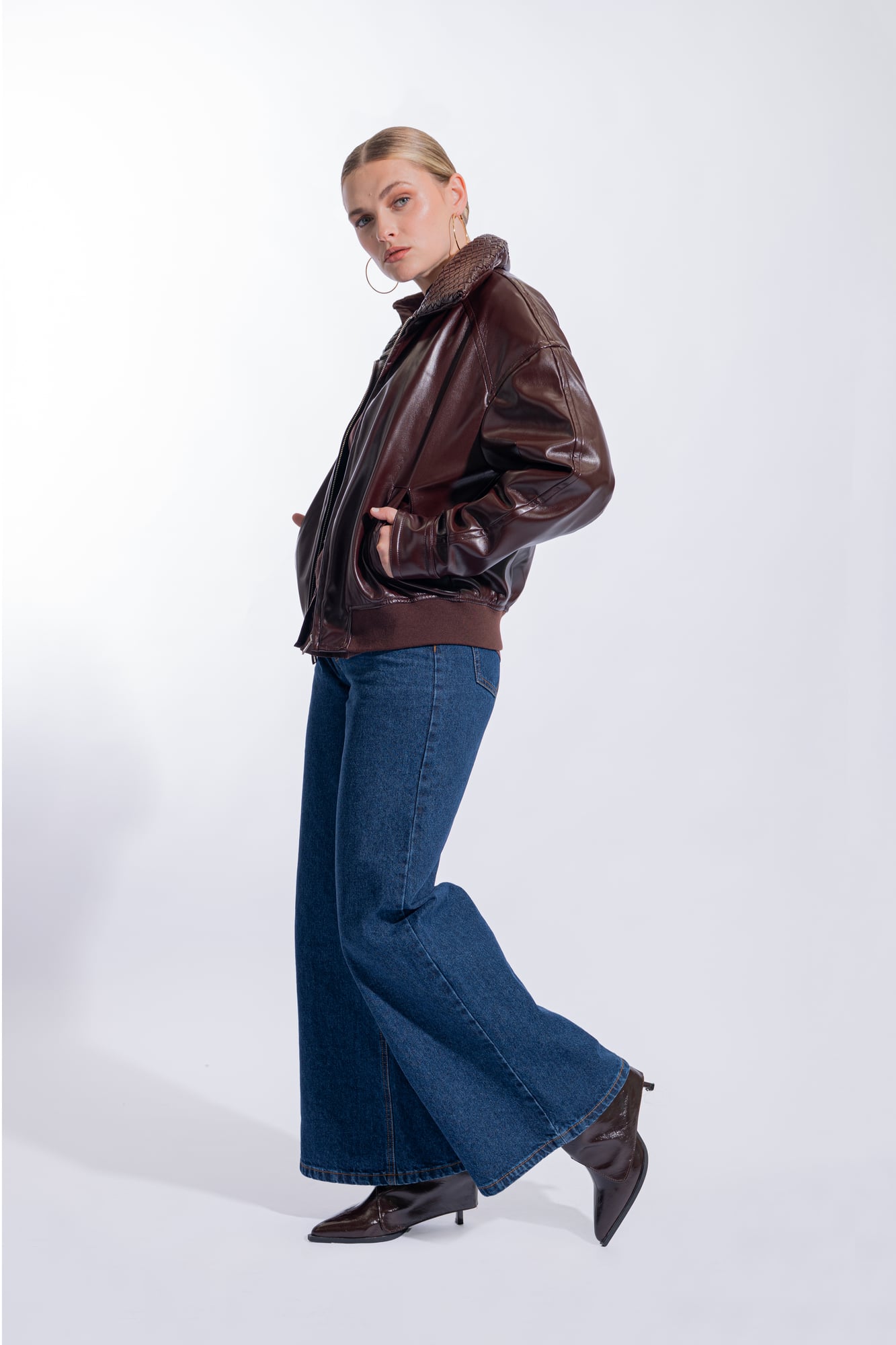 CASACA LEATHER CUELLO TEXTURA - 3