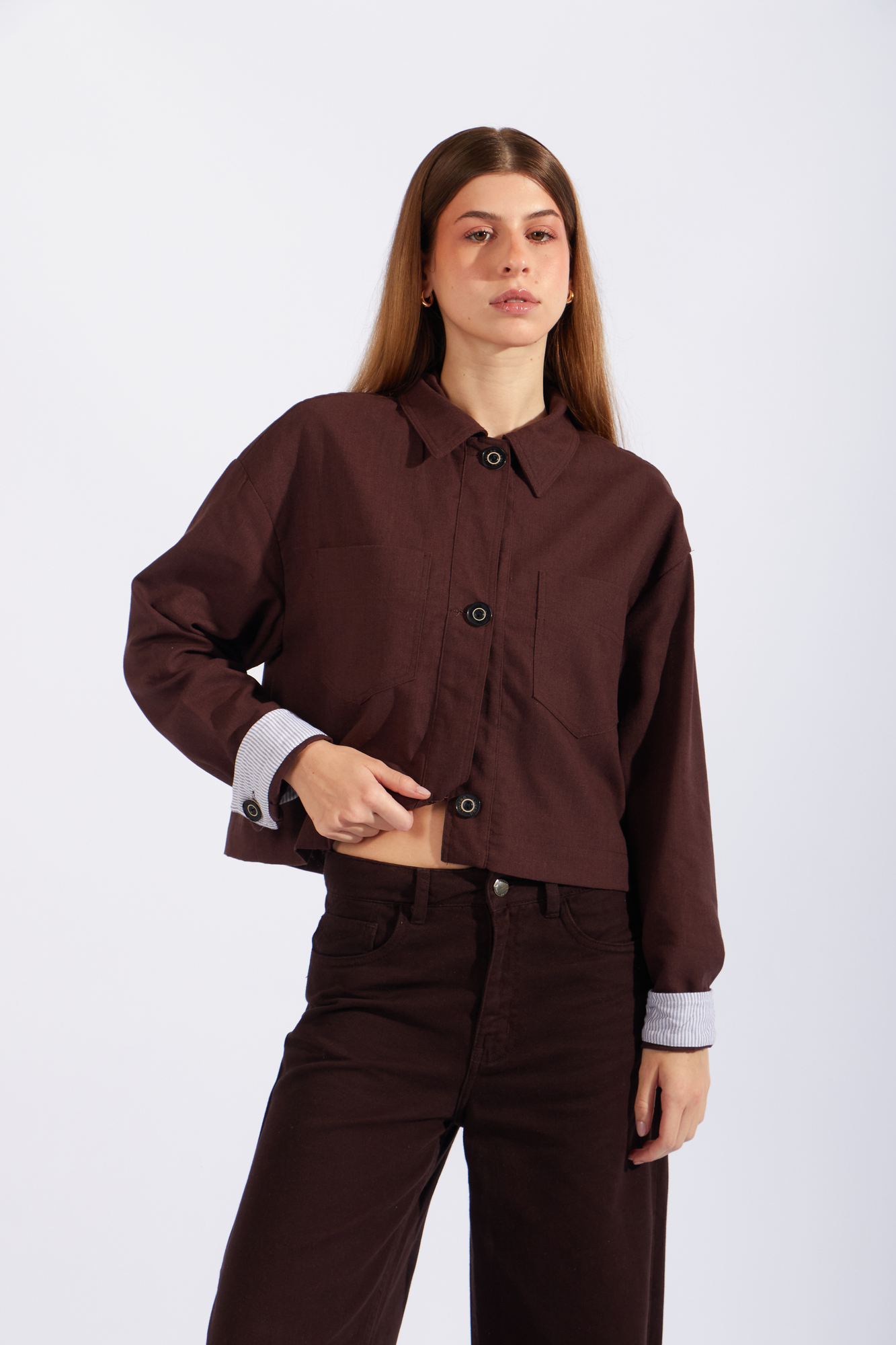 CHAQUETA CROPPED LINO - 1