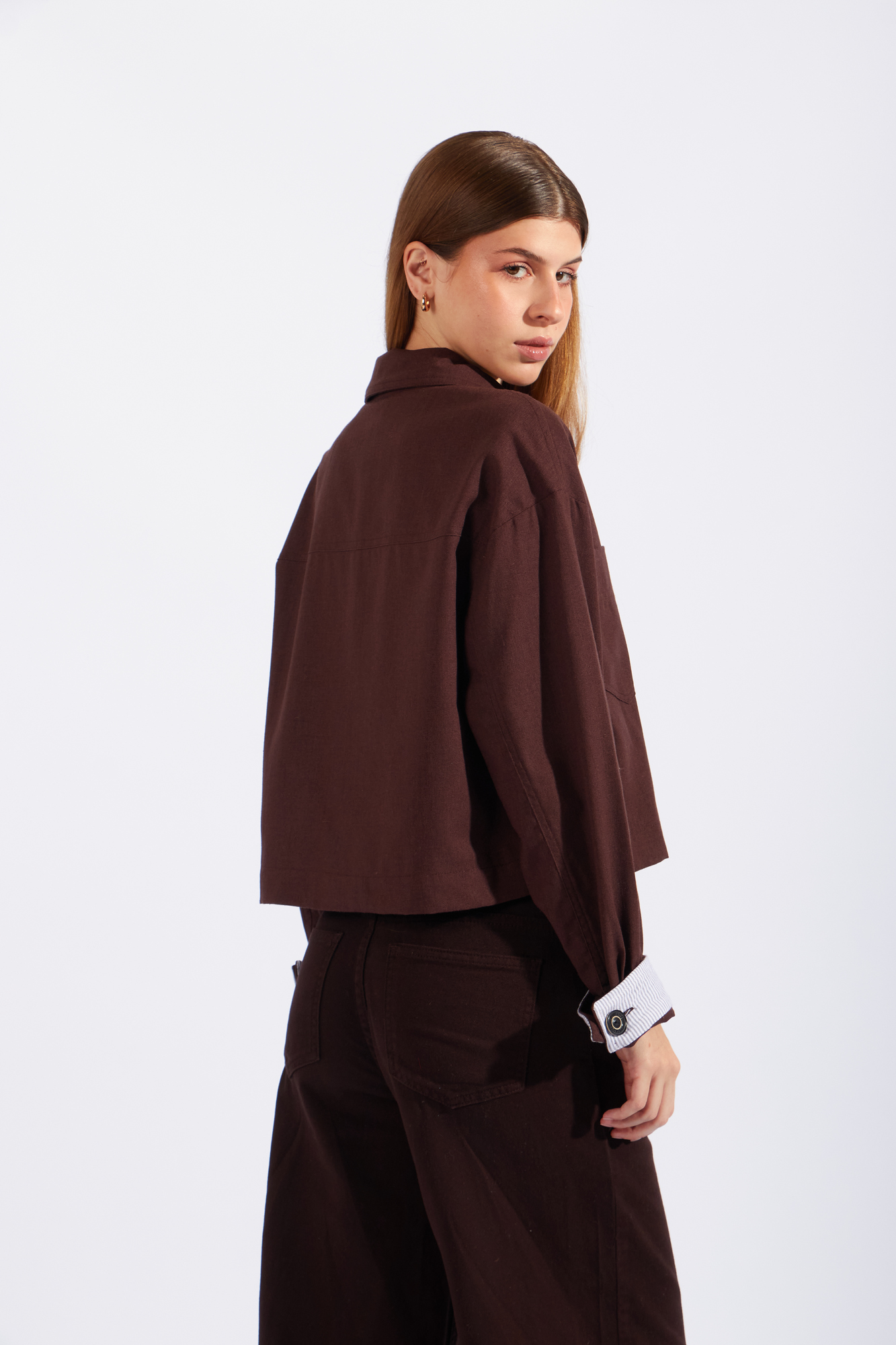 CHAQUETA CROPPED LINO - 3