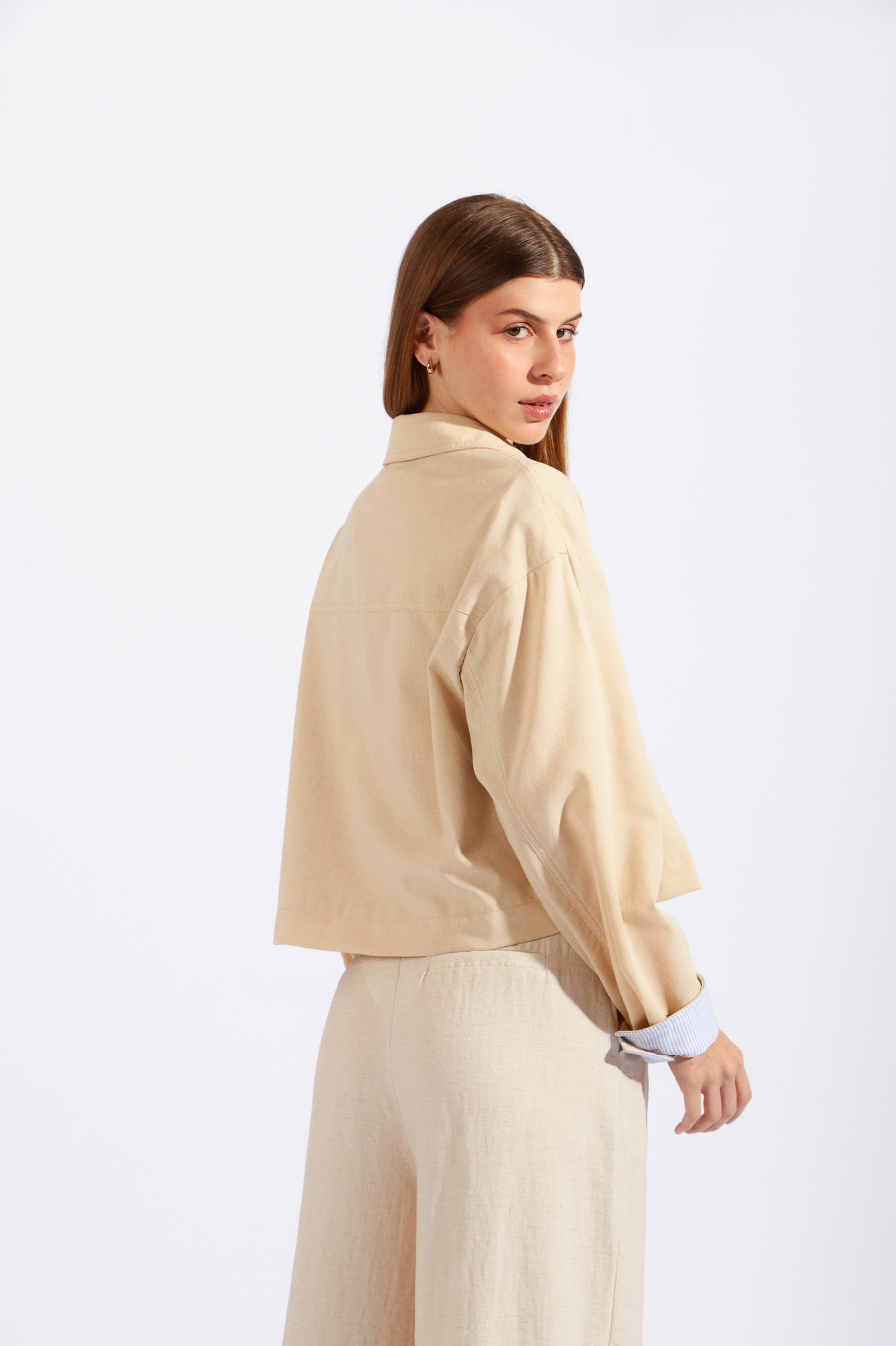 CHAQUETA CROPPED LINO - 4