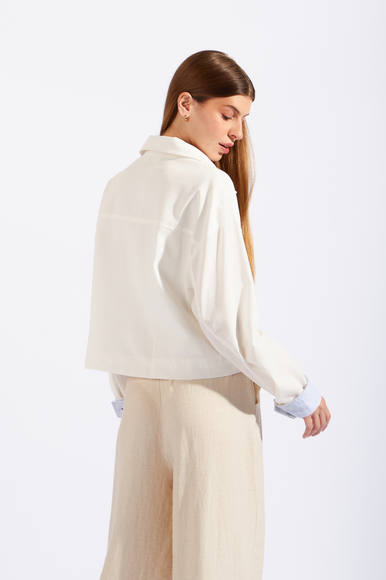 CHAQUETA CROPPED LINO - 4