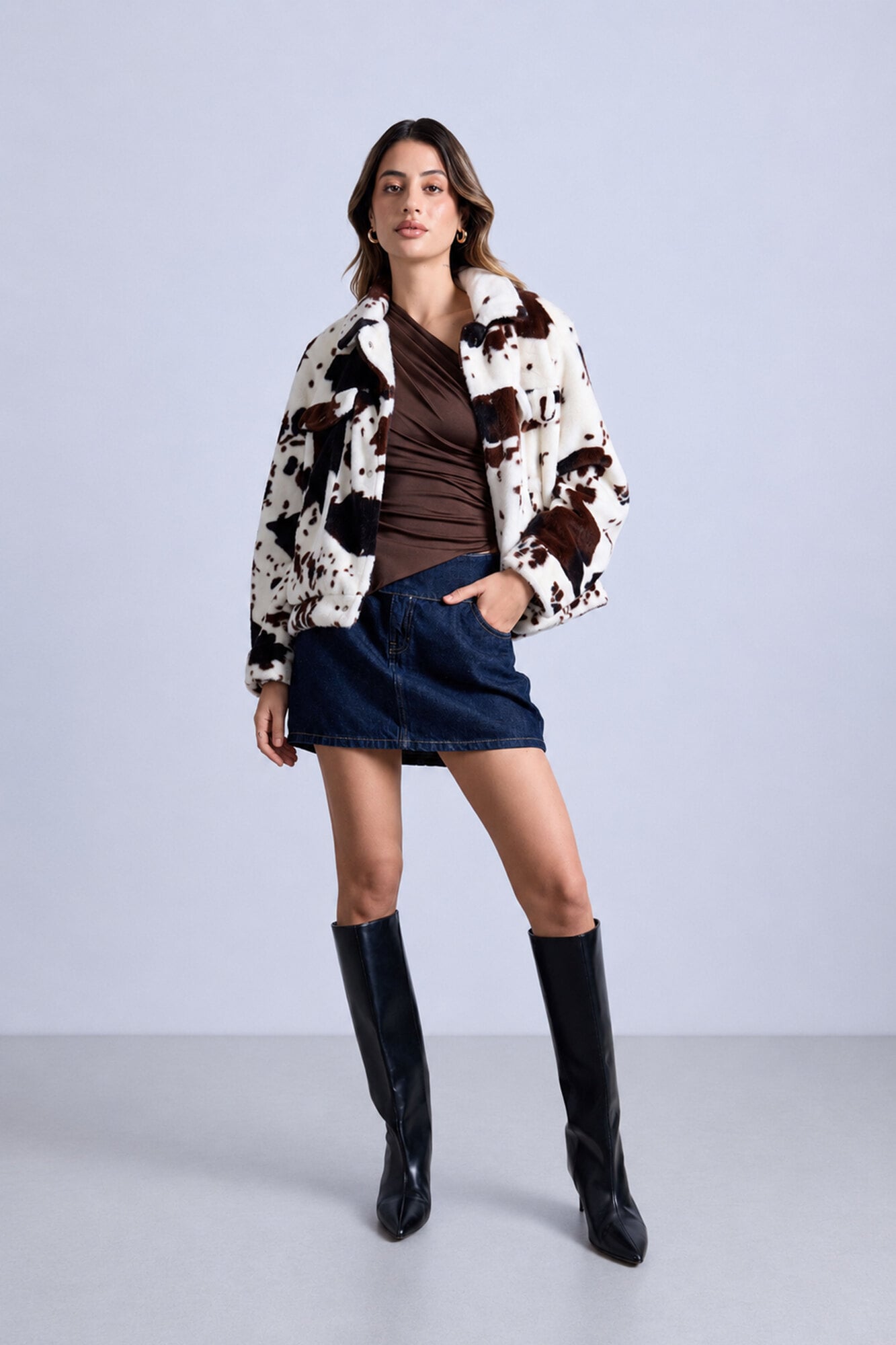CAZADORA EFECTO PELUCHE COW - 1