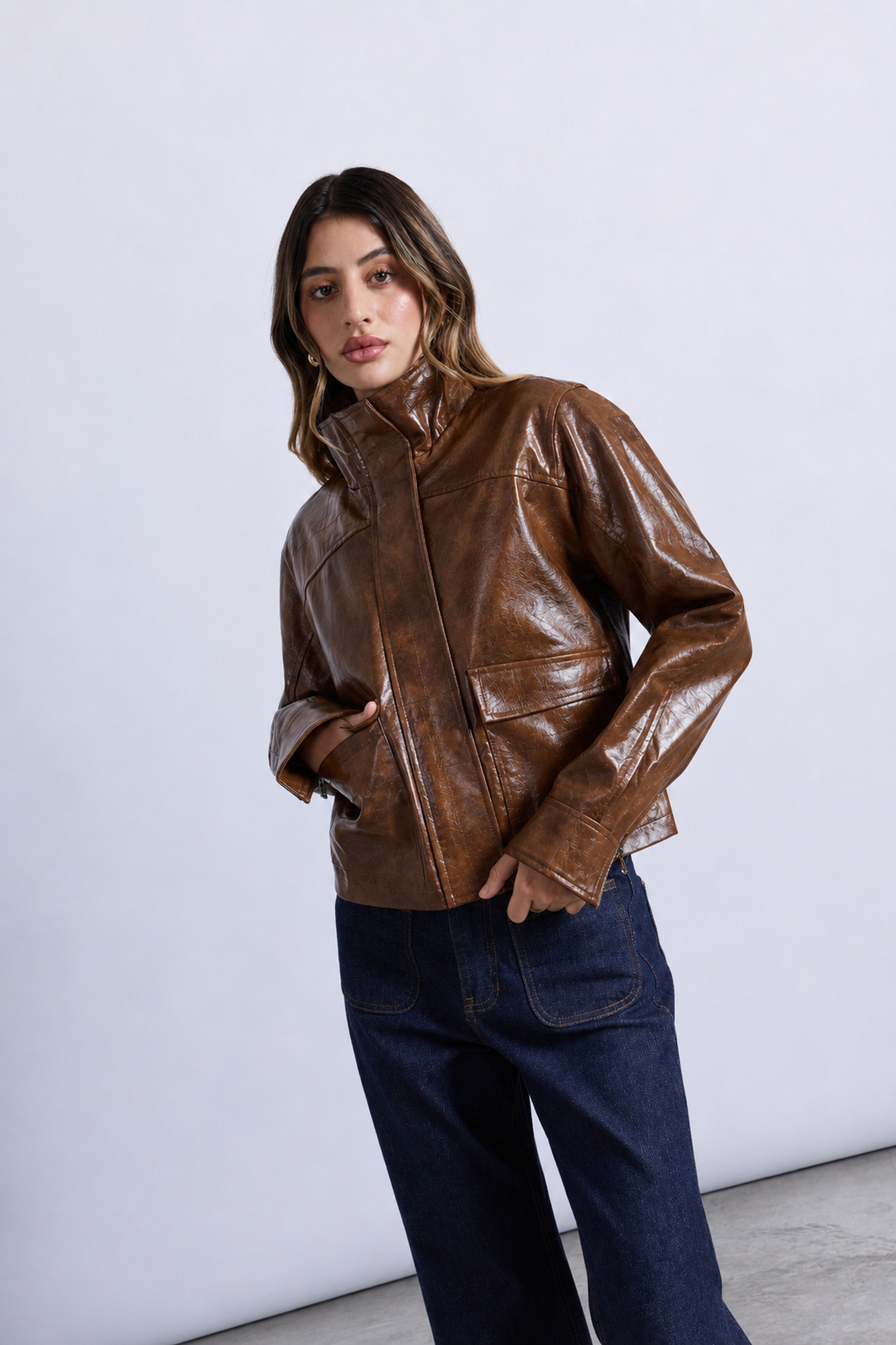 FAUX LEATHER JACKET - 1