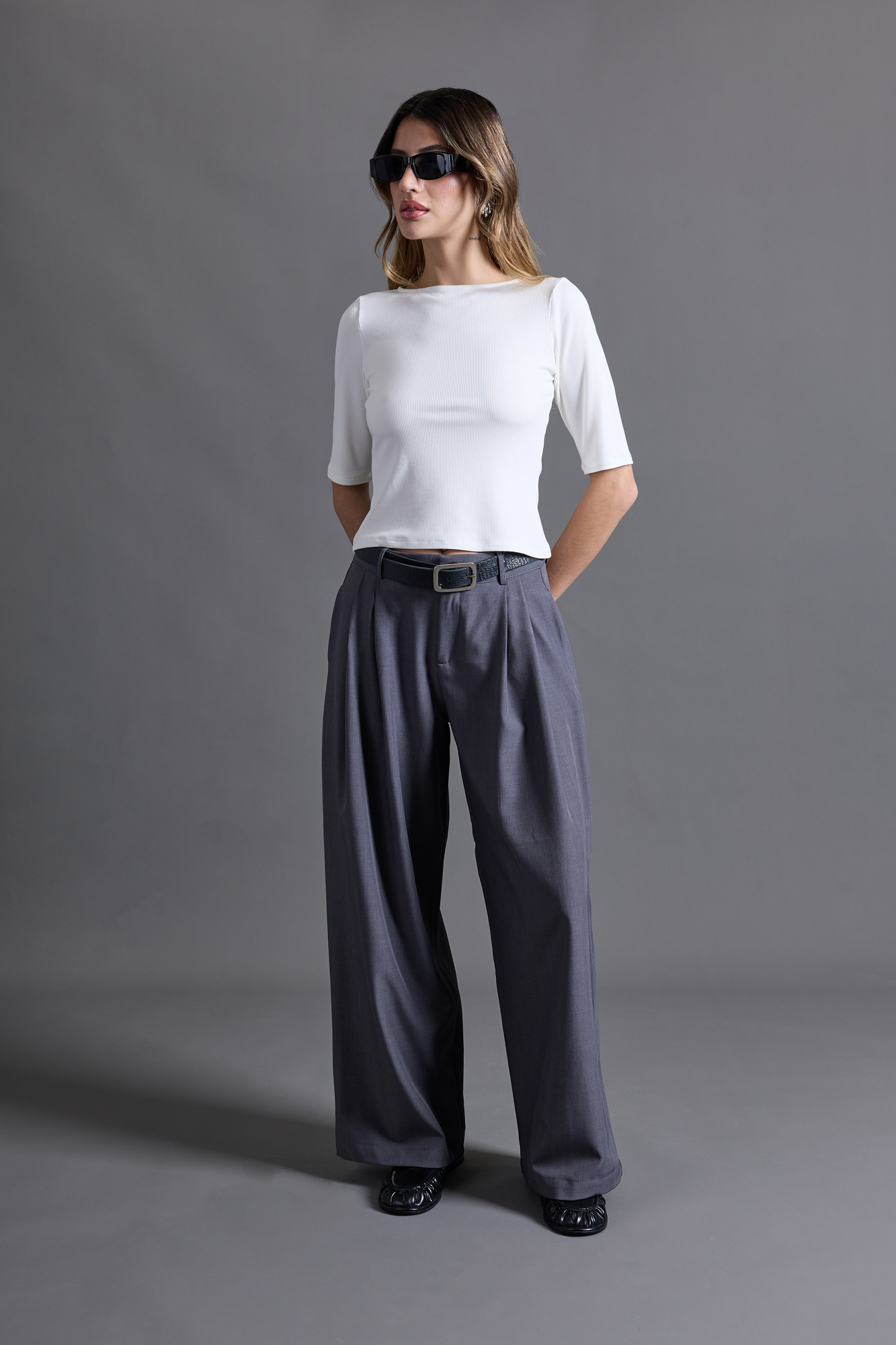 PANTALÓN WIDE LEG PLIEGUES - 2