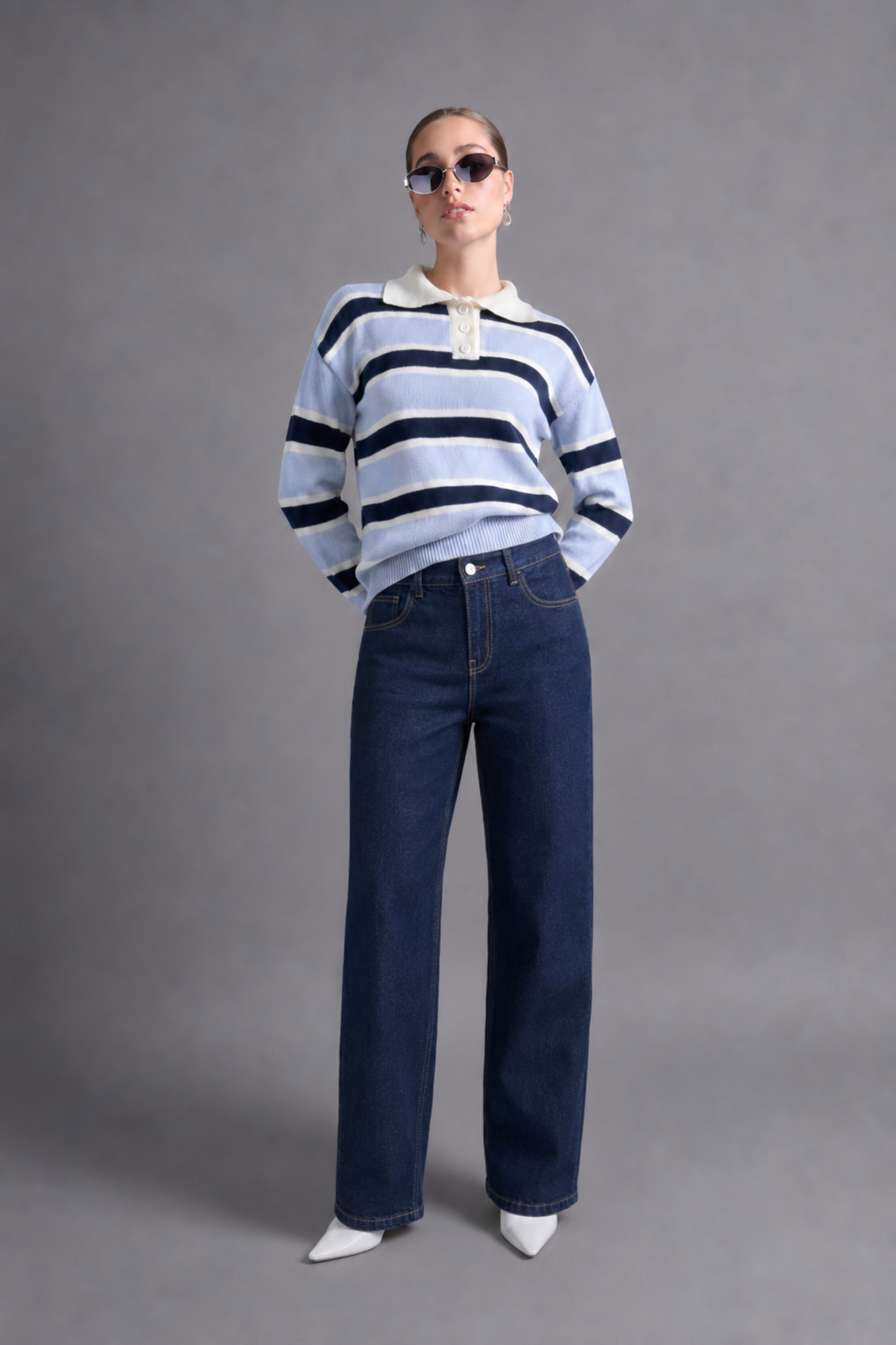 PANTALÓN DENIM BARREL TIRO ALTO - 1