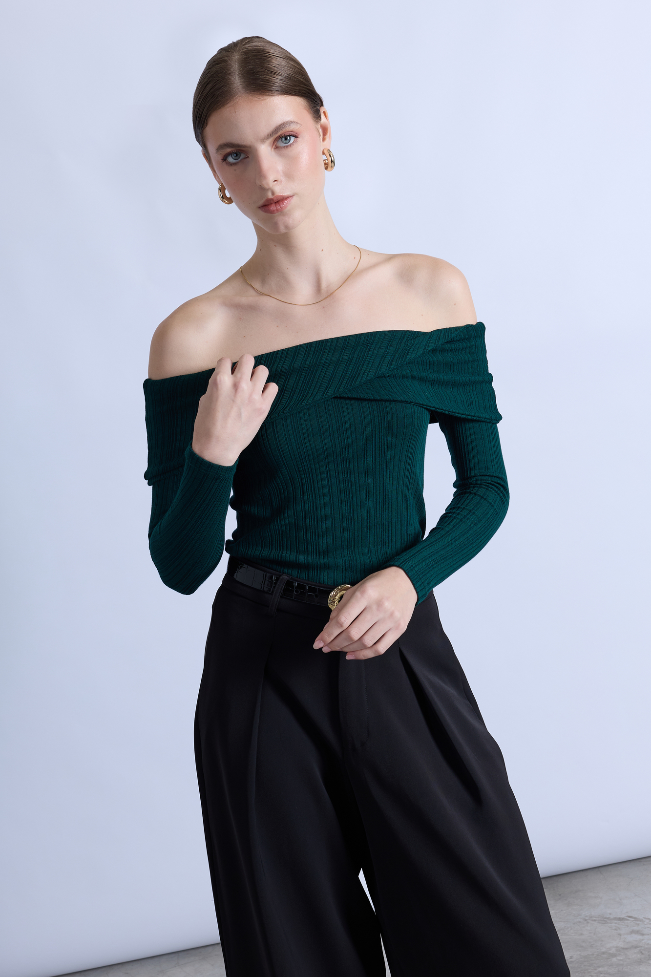 SWEATER CRUZADO OFF SHOULDER - 1
