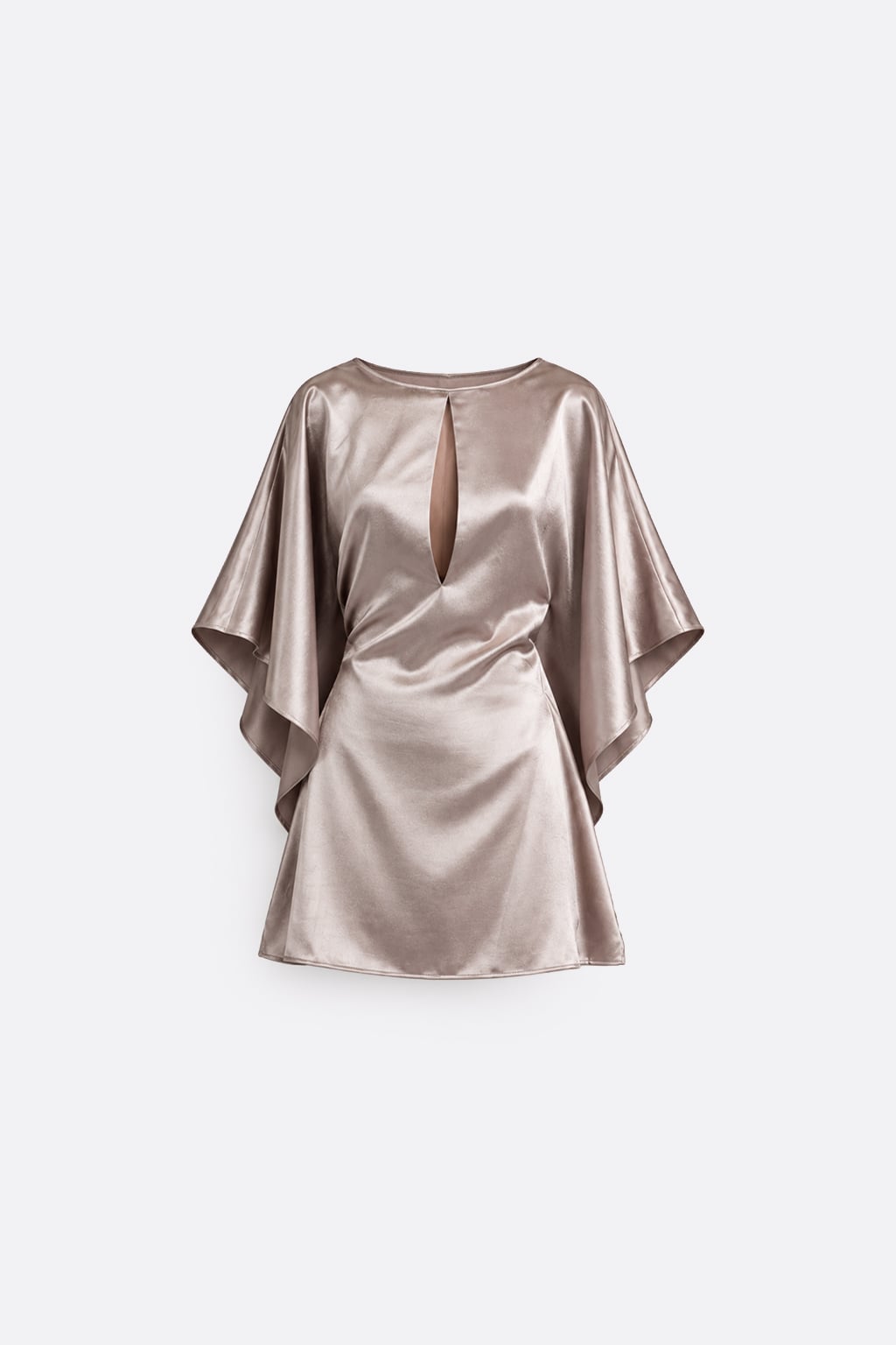 VESTIDO SATINADO MANGA KIMONO - 2