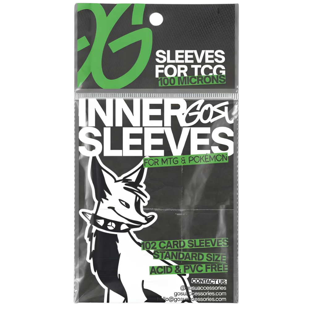 FUNDAS MICAS SLEEVES PARA CARTAS POKEMON TCG Y MAGIC PARA 100 CARDS - TRANSPARENTE - GOSU STANDARD - 2