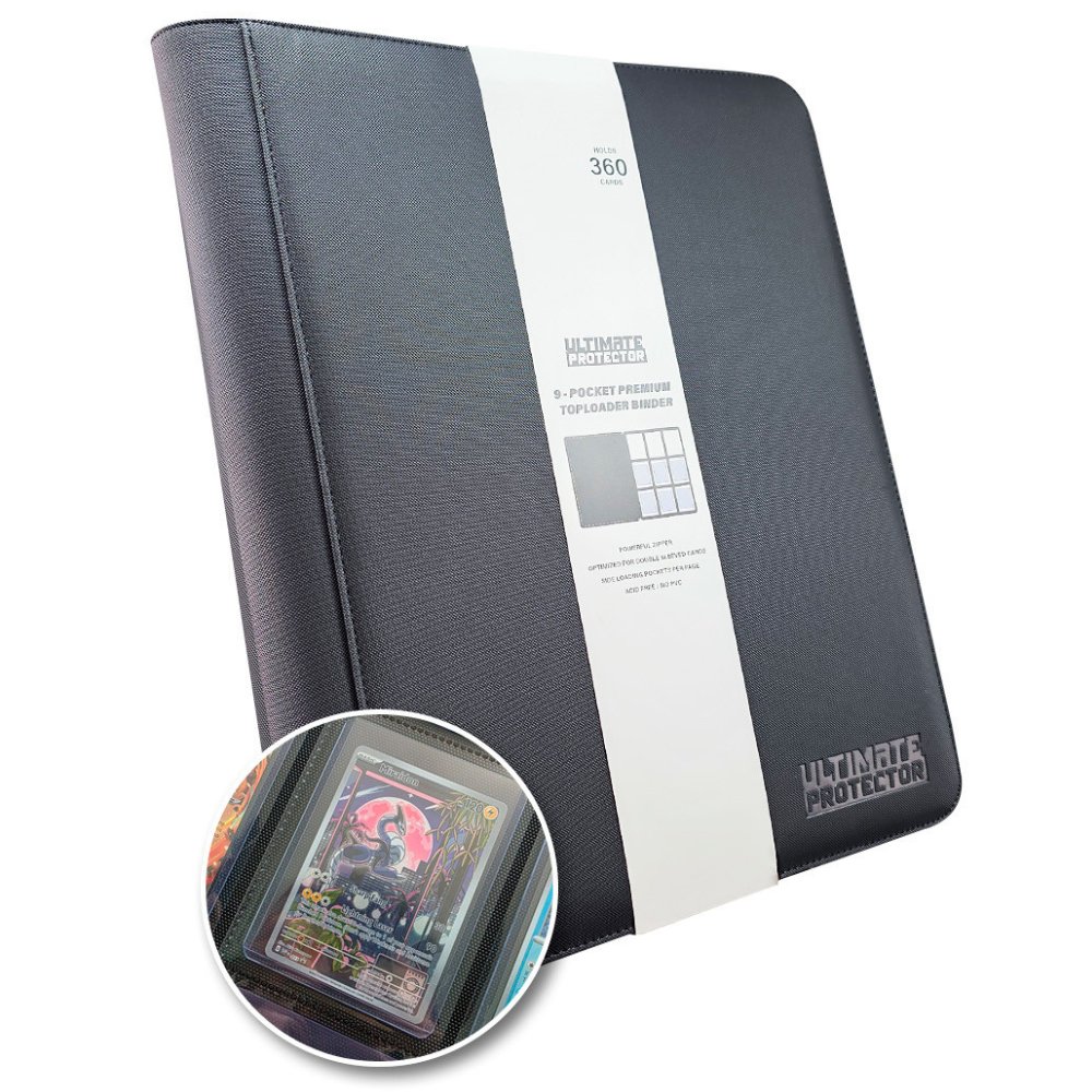 ALBUM PARA TOPLOADER DE CARTAS POKEMON TCG Y MAGIC PARA 360 CARDS - NEGRO - FOLDER BINDER ULTIMATE PROTECTOR - 2