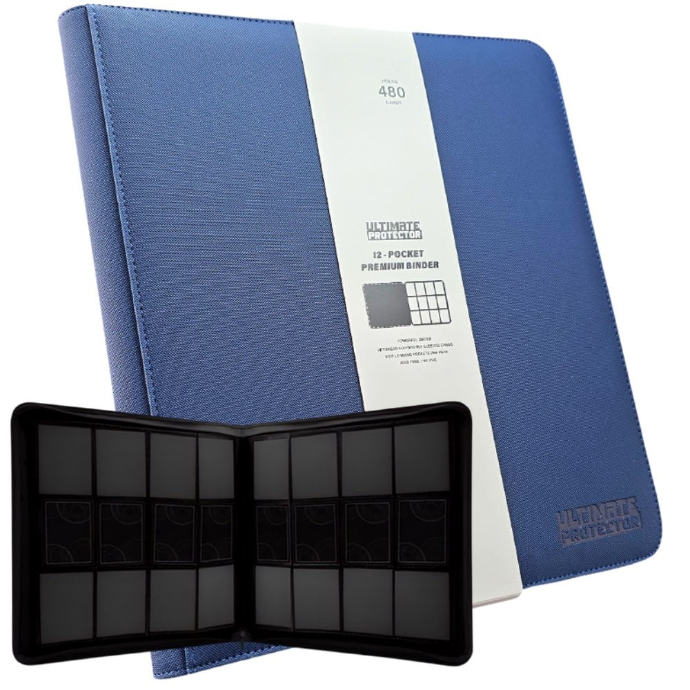 ALBUM CON CIERRE PARA CARTAS POKEMON TCG Y MAGIC PARA 480 CARDS - AZUL - FOLDER BINDER ULTIMATE PROTECTOR - 1