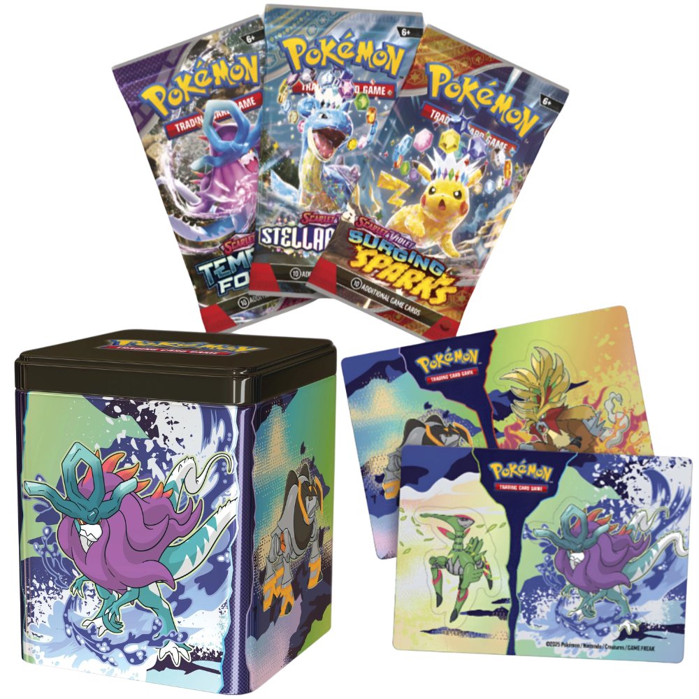 CARTAS POKEMON TCG STACKING TIN - 30 CARDS Y LATA COLECCIONABLE (ESPAÑOL) - 1