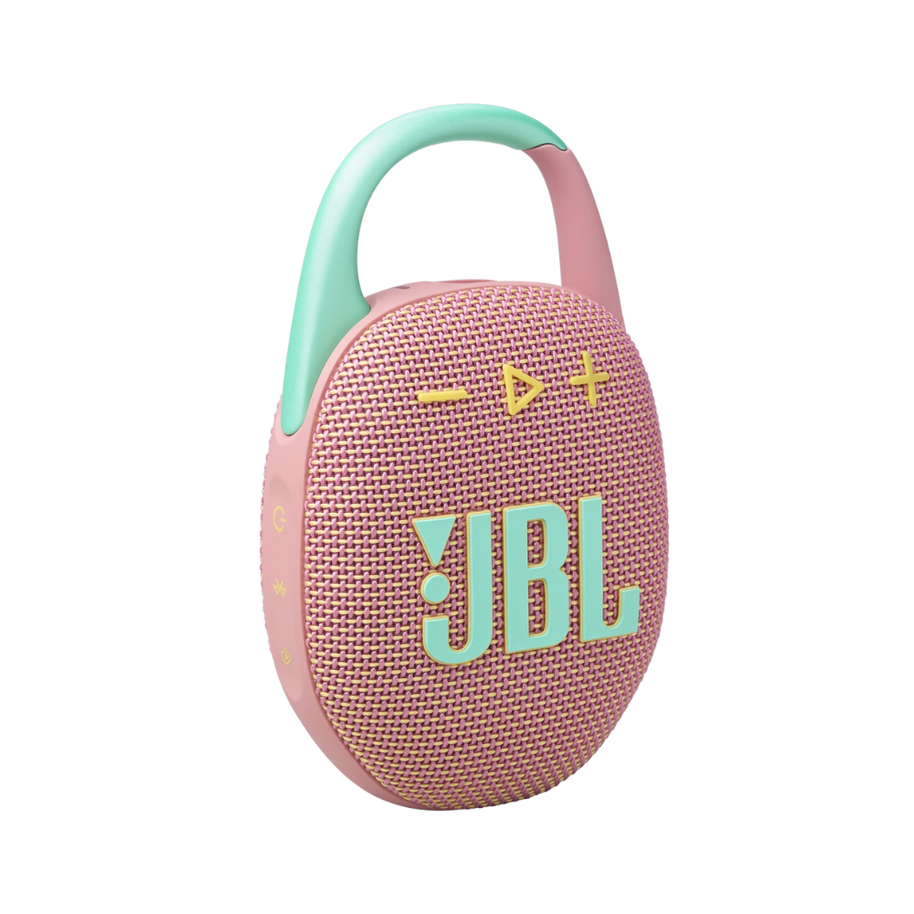 PARLANTE PORTÁTIL JBL CLIP 5 CON AURACAST Y DURACIÓN DE HASTA 12 HORAS COLOR ROSA - 1