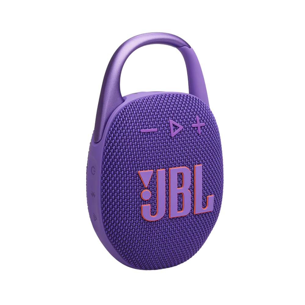PARLANTE PORTÁTIL JBL CLIP 5 CON AURACAST Y DURACIÓN DE HASTA 12 HORAS COLOR MORADO - 1