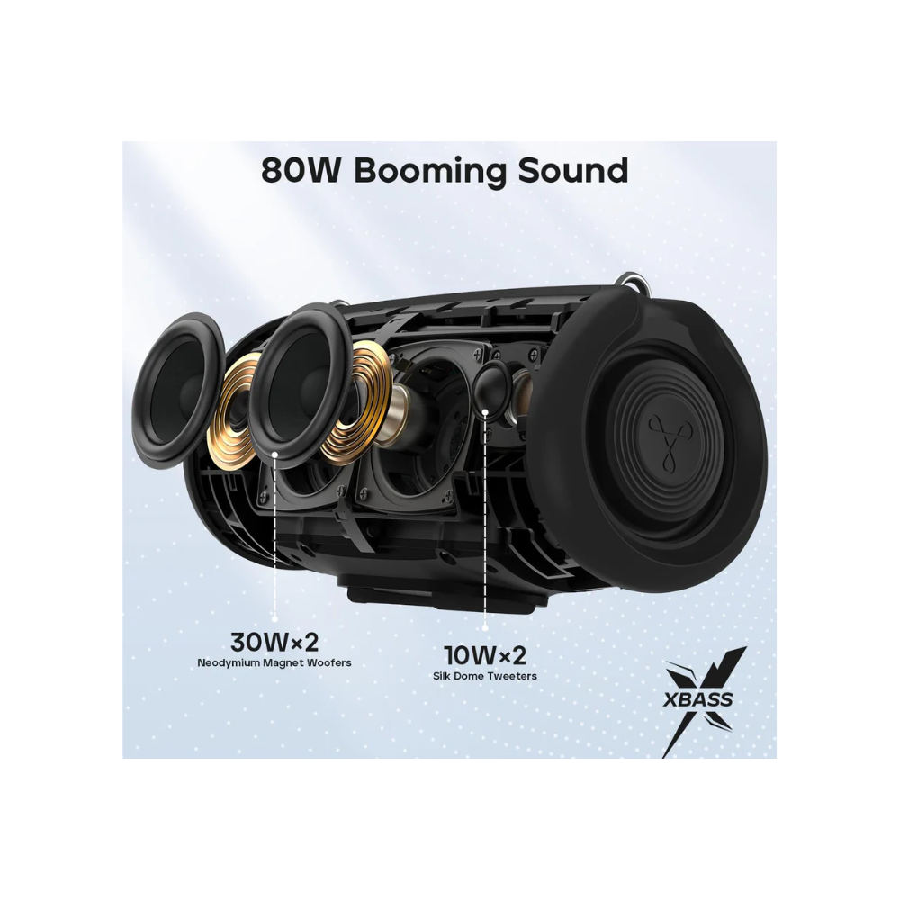 PARLANTE TRIBIT STORMBOX LAVA NEGRO RESISTENCIA IP67 Y VINCULACIÓN TWS - 3