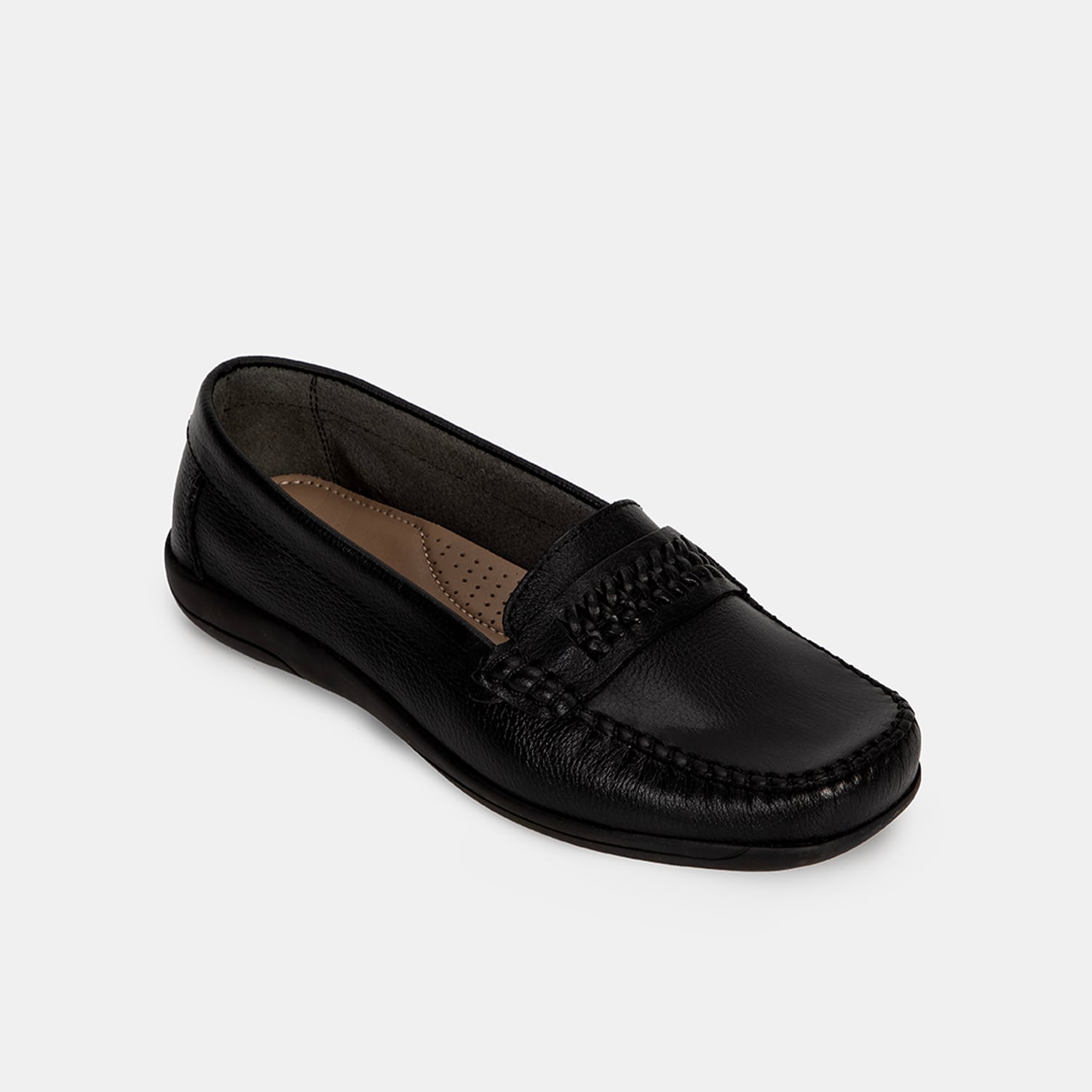 MOCASINES MUJER BATA NEGRO CASUALES - 2