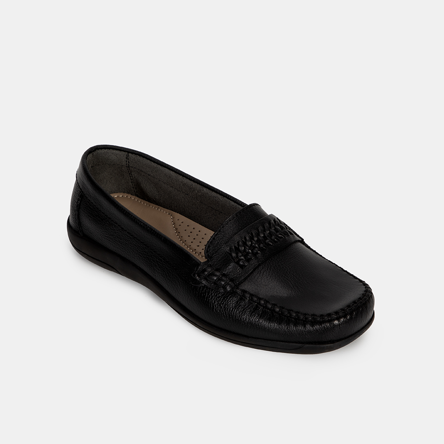 MOCASINES MUJER BATA NEGRO CASUALES - 2