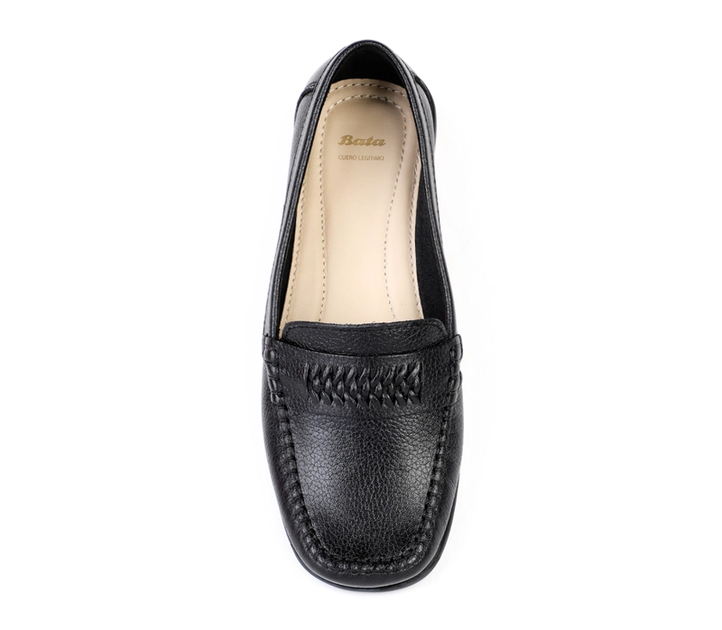 MOCASINES MUJER BATA NEGRO CASUALES - 5