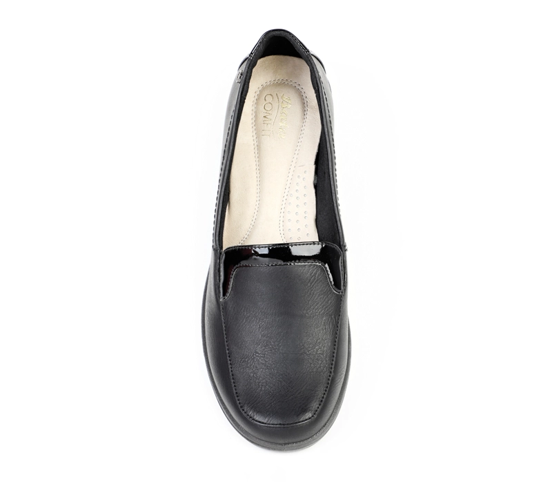 MOCASINES MUJER BATA NEGRO CASUALES COMFIT - 2