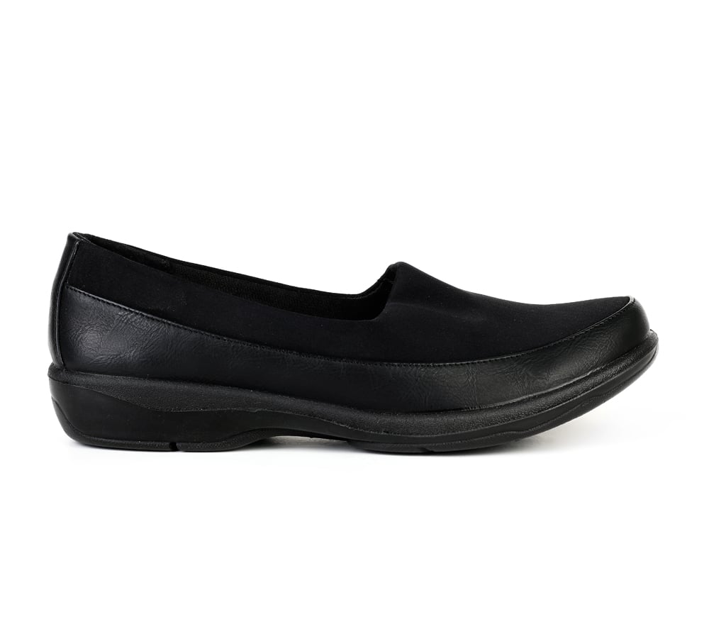 MOCASINES MUJER BATA NEGRO CASUALES - 1
