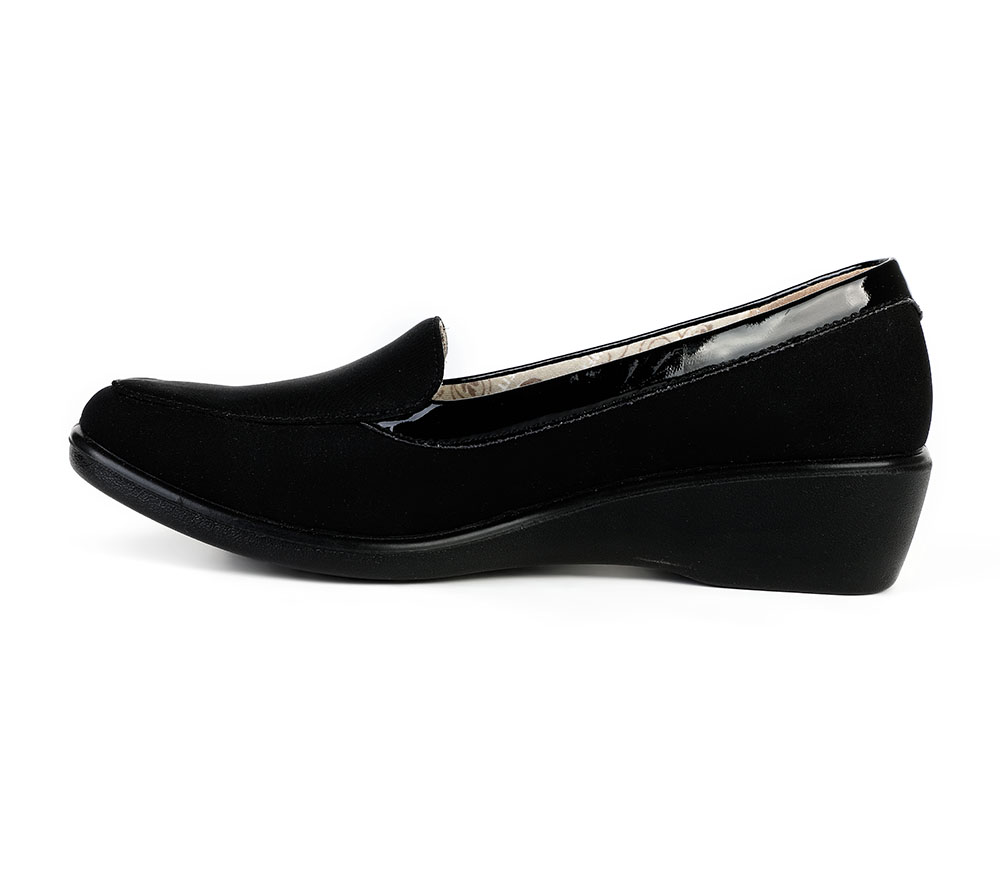 MOCASINES MUJER BATA NEGRO CASUALES COMFIT - 4