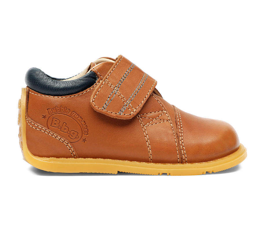 ZAPATOS NIÑO BUBBLEGUMMERS CUERO BEIGE - 1