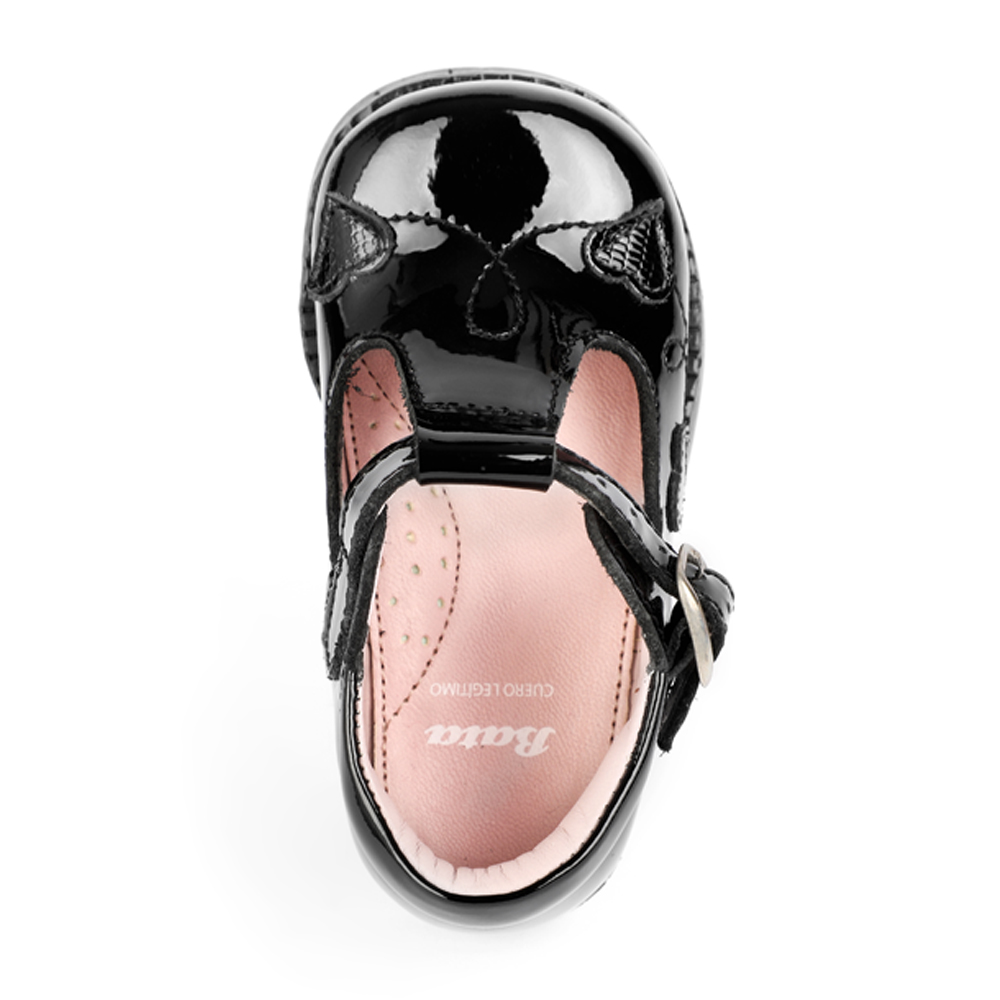 ZAPATOS DE VESTIR NIÑA BATA CUERO NEGRO - 5