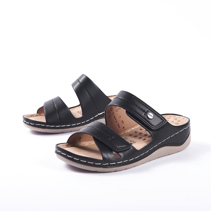 SANDALIAS MUJER BATA NEGRO CASUALES COMFIT - 2