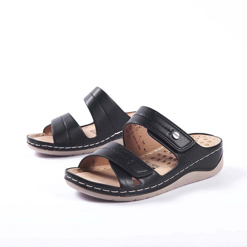 SANDALIAS MUJER BATA NEGRO CASUALES COMFIT - 2