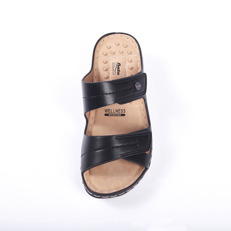 SANDALIAS MUJER BATA NEGRO CASUALES COMFIT - 3