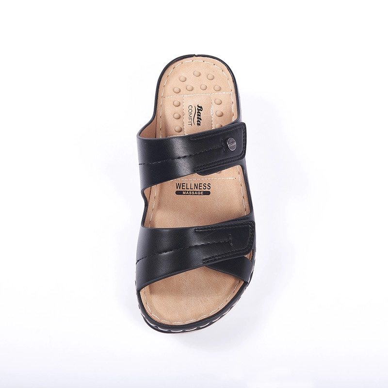 SANDALIAS MUJER BATA NEGRO CASUALES COMFIT - 3