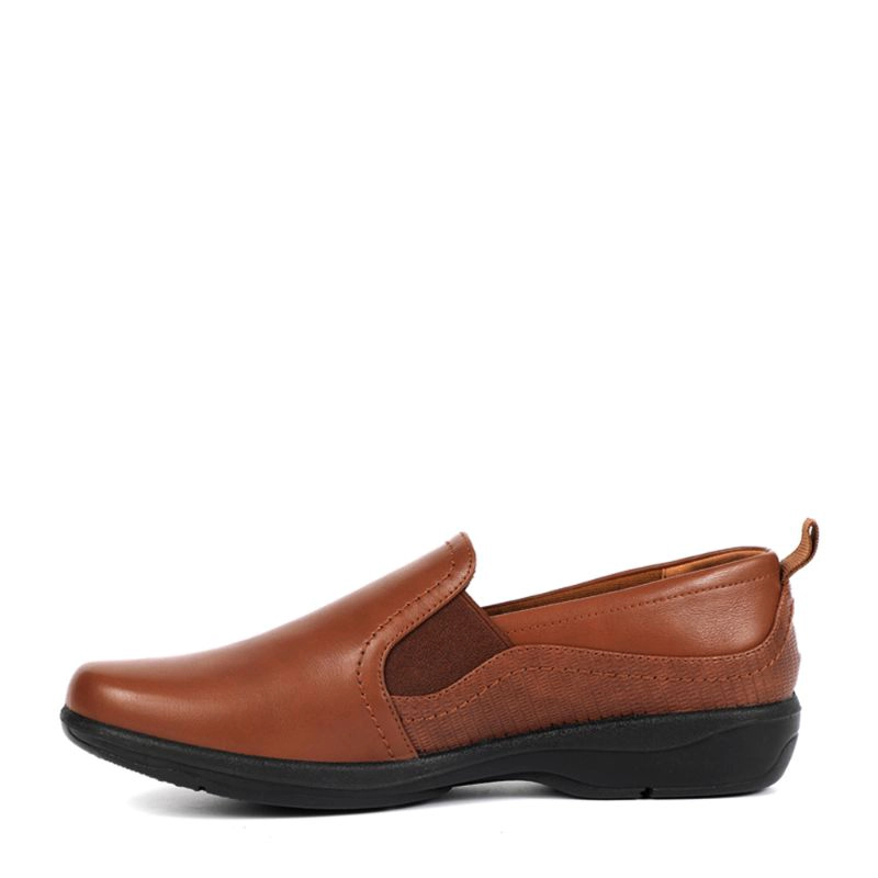 MOCASINES MUJER BATA CUERO CAMEL CASUALES COMFIT - 4