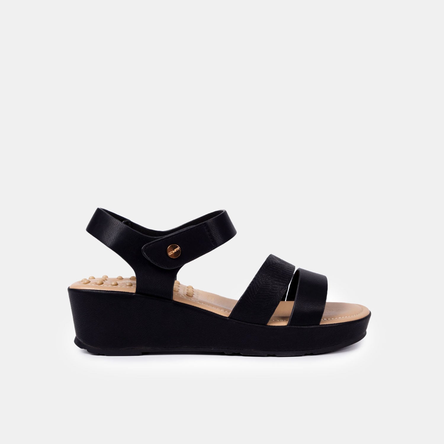 SANDALIAS MUJER BATA NEGRO CASUALES COMFIT - 1