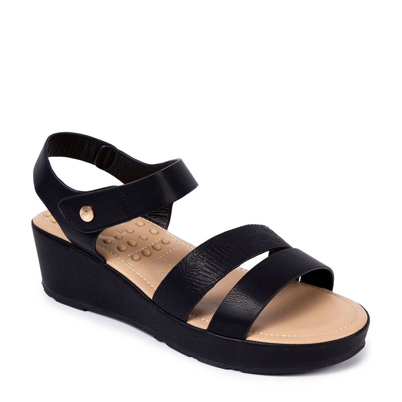 SANDALIAS MUJER BATA NEGRO CASUALES COMFIT - 2