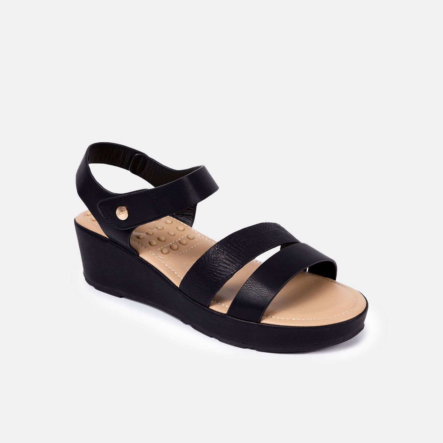SANDALIAS MUJER BATA NEGRO CASUALES COMFIT - 2