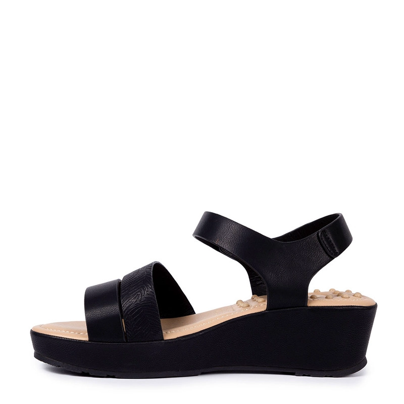SANDALIAS MUJER BATA NEGRO CASUALES COMFIT - 3