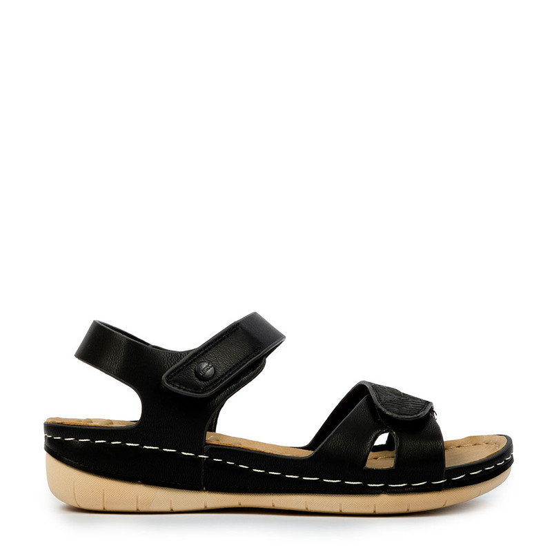 SANDALIAS MUJER BATA NEGRO CASUALES COMFIT - 1