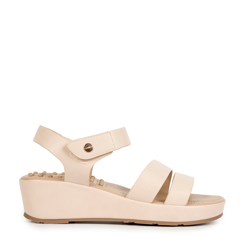 SANDALIAS MUJER BATA BEIGE CASUALES COMFIT - 1